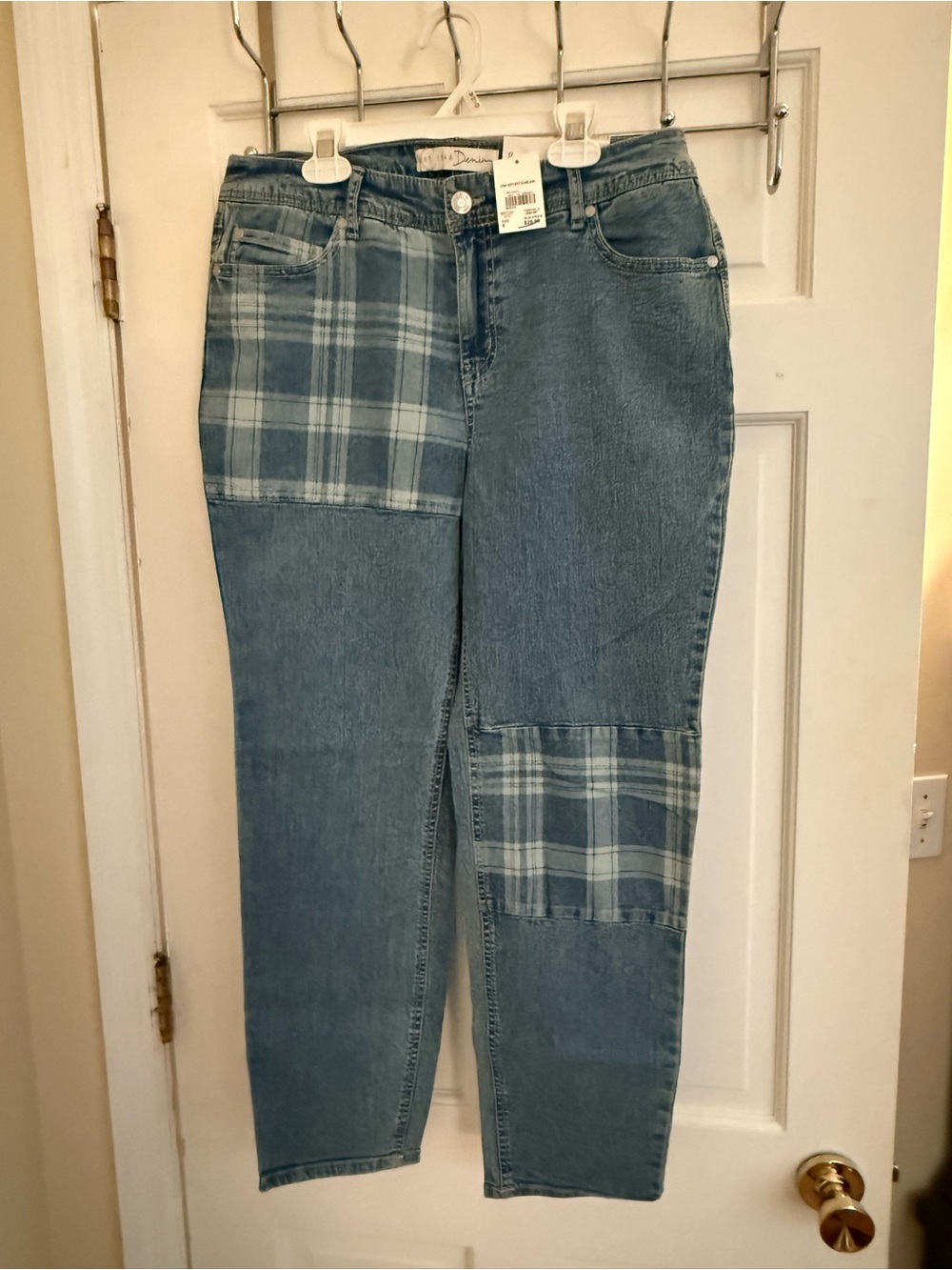 Cato Patchwork Hi-Rise Girlfriend Jeans